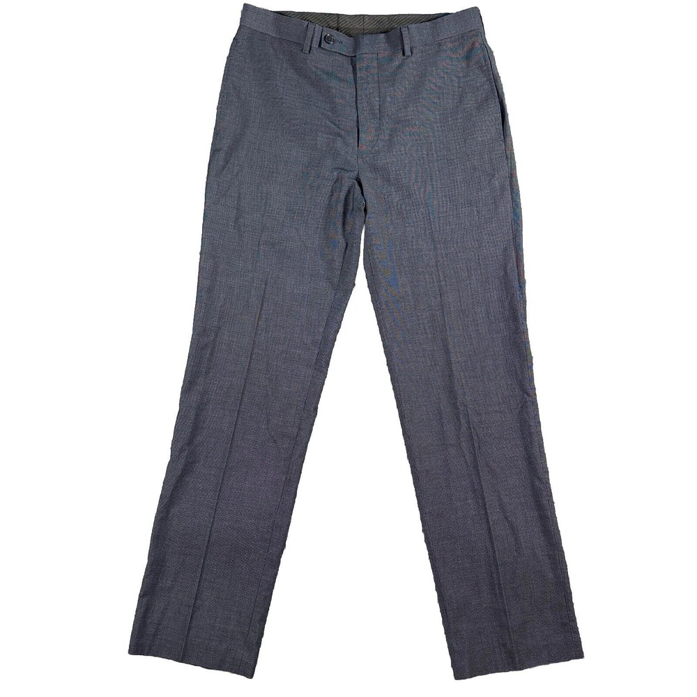 Calvin Klein Dress Pants Mens 33x32 Plaid Gray